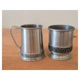 Vintage Pewter Cup and Beer Tankard (Norway)