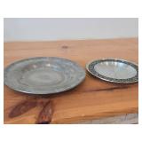 Lot of (2) Vintage 7-1/4" and 9" Pewter Plates (Norway)