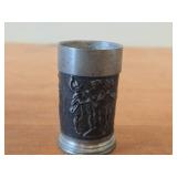 Lot of (2) Shot Glasses - German Pewter (Rein Zinn) 3" and Norwegian Pewter 2-1/2"