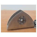 Lot of (7) Norsk Tinn Pewter Housewares - (4) Napkin Holders, (1) Napkin Holder by Rolf, (2) Salt and Pepper Shakers (Norway)