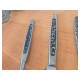 Norwegian Pewter Ladle Spoon (Souvenir of Norway) 9" (x1), Norwegian Letter Opener with Pewter Handle 9" (x2), Norwegian Utensils with Pewter Handle 8-1/2" (x2)