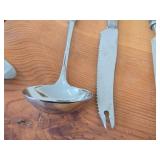 Norwegian Pewter Ladle Spoon (Souvenir of Norway) 9" (x1), Norwegian Letter Opener with Pewter Handle 9" (x2), Norwegian Utensils with Pewter Handle 8-1/2" (x2)