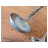 Norwegian Pewter Ladle Spoon (Souvenir of Norway) 9" (x1), Norwegian Letter Opener with Pewter Handle 9" (x2), Norwegian Utensils with Pewter Handle 8-1/2" (x2)