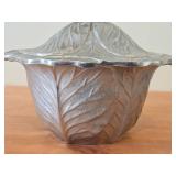 Pewter Holloware Covered Casserole / Cabbage Leaf design / 9" x 13"