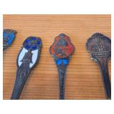Lot of (7) 167-grams (total) 925 Sterling Silver Souvenir Spoons