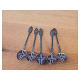 Lot of (5) 54-grams (total) 925 Sterling Silver Souvenir Spoons