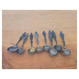 Lot of (8) 117-grams (total) 830 Sterling Silver Souvenir Spoons
