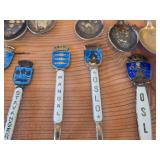 Lot of (17) 182-grams (total) 925 Sterling Silver Souvenir Spoons