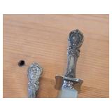 349-grams (total) Sterling Silver Handled Utensils - Serving Spoon, Melon Spoon, Cake Knife, Butter Knife