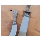349-grams (total) Sterling Silver Handled Utensils - Serving Spoon, Melon Spoon, Cake Knife, Butter Knife