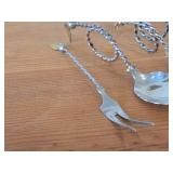 72-gram (total) 830 Silver Mid-Century Norwegian Tea Caddy Spoons (x3) and Cocktail Fork (x1)