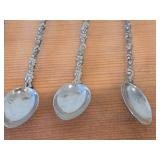 Lot of (5) Vintage 138-grams (total) Italian Silver-plated Demitasse Souvenir Spoons - Sailing Ship, Shield & Crown, Horse, Cherub, Lion