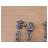 Lot of (5) Vintage 138-grams (total) Italian Silver-plated Demitasse Souvenir Spoons - Sailing Ship, Shield & Crown, Horse, Cherub, Lion