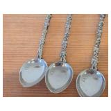 Lot of (5) Vintage 138-grams (total) Italian Silver-plated Demitasse Souvenir Spoons - Sailing Ship, Shield & Crown, Horse, Cherub, Lion