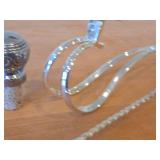 447-grams (total) Silverplated Wine Bottle Pourer, Wine Bottle Stopper, Bar Spoons (x2) 11", Pie/Cake Server