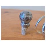 447-grams (total) Silverplated Wine Bottle Pourer, Wine Bottle Stopper, Bar Spoons (x2) 11", Pie/Cake Server