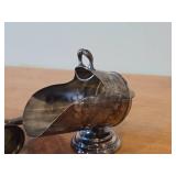 Vintage 407-grams (total) Silverplated Sugar Scuttle and Candle Snuffer
