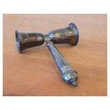 Vintage 407-grams (total) Silverplated Sugar Scuttle and Candle Snuffer