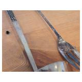 372-grams (total) Silverplated Serving Fork and Punch Bowl Ladle