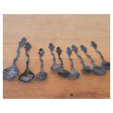 Lot of (10) 94-grams (total) 830 Sterling Silver Souvenir Spoons
