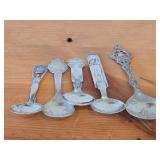 Lot of (5) 202-grams (total) 830 Sterling Silver Souvenir Spoons