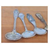 Lot of (6) 188-grams (total) 830 Sterling Silver Souvenir Spoons