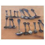 Lot of (17) 226-grams (total) 830 Sterling Silver Souvenir Spoons