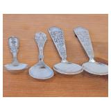 Lot of (4) 174-grams (total) 60G Silverplated Souvenir Spoons