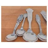 Lot of (10) 188-grams (total) 60G Silverplated Souvenir Spoons