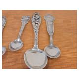 Lot of (13) 150-grams (total) 60G Silverplated Souvenir Spoons