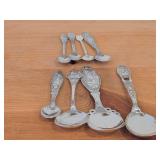 Lot of (8) 178-grams (total) 40G Silverplated Souvenir Spoons