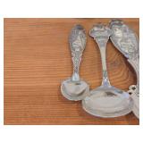 Lot of (8) 178-grams (total) 40G Silverplated Souvenir Spoons