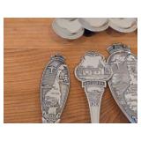 Lot of (8) 178-grams (total) 40G Silverplated Souvenir Spoons