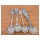 Lot of (8) 178-grams (total) 40G Silverplated Souvenir Spoons