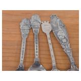 Lot of (8) 178-grams (total) 40G Silverplated Souvenir Spoons