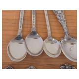 Lot of (8) 178-grams (total) 40G Silverplated Souvenir Spoons