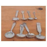 Lot of (8) 204-grams (total) 40G Silverplated Souvenir Spoons