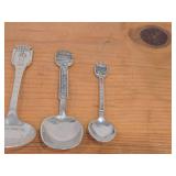 Lot of (8) 204-grams (total) 40G Silverplated Souvenir Spoons