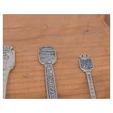 Lot of (8) 204-grams (total) 40G Silverplated Souvenir Spoons