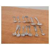 Lot of (13) 189-grams (total) 40G Silverplated Souvenir Spoons