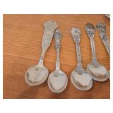 Lot of (13) 189-grams (total) 40G Silverplated Souvenir Spoons