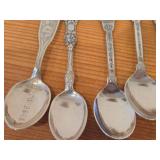 Lot of (13) 189-grams (total) 40G Silverplated Souvenir Spoons