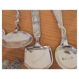 Lot of (13) 189-grams (total) 40G Silverplated Souvenir Spoons