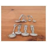 Lot of (9) 207-grams (total) 40G Silverplated Souvenir Spoons