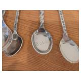 Lot of (9) 207-grams (total) 40G Silverplated Souvenir Spoons