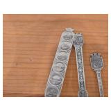 Lot of (9) 207-grams (total) 40G Silverplated Souvenir Spoons