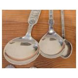 Lot of (9) 207-grams (total) 40G Silverplated Souvenir Spoons