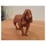 Vintage Bloodhound theme Handmade Leather Figurine by Deru (1960