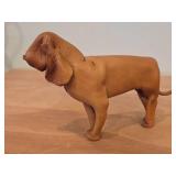 Vintage Bloodhound theme Handmade Leather Figurine by Deru (1960