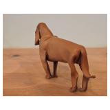 Vintage Bloodhound theme Handmade Leather Figurine by Deru (1960
